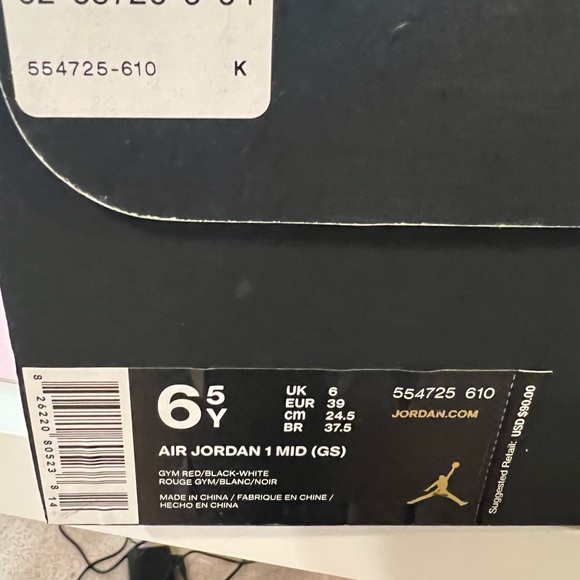 6.5 Youth Air Jordan 1 Mid (GS) - Picture 4 of 5